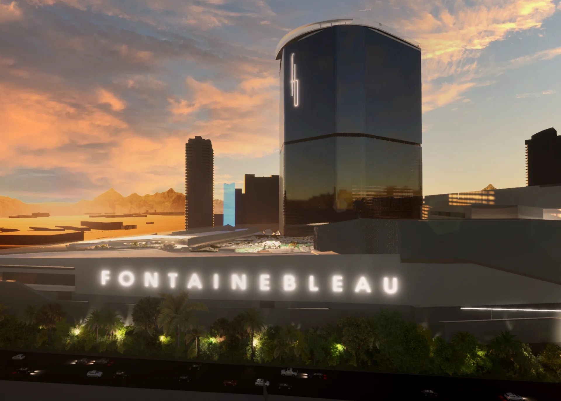 Architectural Rendering of Fontainebleau Hotel
